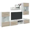 Image de vidaXL Meubles TV avec lumière LED 5pcs chêne sonoma bois d'ingénierie