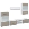 Image de vidaXL Meubles TV avec lumière LED 5 pcs gris pierre bois d'ingénierie