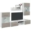 Image de vidaXL Meubles TV avec lumière LED 5 pcs gris pierre bois d'ingénierie