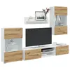 Image de vidaXL Meubles TV et lumière LED 5 pcs chêne artisanal bois ingénierie