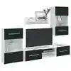 Image de vidaXL Meubles TV 5 pcs avec lumière LED indigo mat bois d'ingénierie