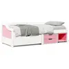 Image de vidaXL Lit de jour et 3 tiroirs sans matelas IRUN blanc rose 90x200 cm