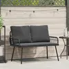Image de vidaXL Banc de jardin avec coussin Anthracite 114 x 64 x 90cm Acier