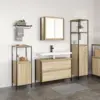 Image de vidaXL Ensemble de mobilier de salle de bain 3 pc Chêne Sonoma