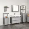Image de vidaXL Ensemble de mobilier de salle de bain 3 pcs Gris Sonoma