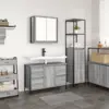 Image de vidaXL Ensemble de mobilier de salle de bain 2 pcs Gris sonoma et Noir