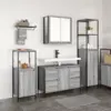 Image de vidaXL Ensemble de mobilier de salle de bain 3 pcs Gris sonoma et Noir