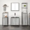 Image de vidaXL Ensemble de mobilier de salle de bain 3 pcs Gris Sonoma et noir