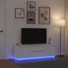 Image de vidaXL Meuble TV avec lumières LED blanc 160,5x41x50 cm