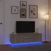 Image de vidaXL Meuble TV avec lumières LED chêne sonoma 160,5x41x50 cm