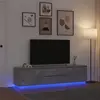 Image de vidaXL Meuble TV avec lumières LED gris béton 193,5x41x50 cm