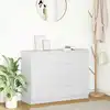 Image de vidaXL Buffet avec tiroirs blanc 100,5x35x76 cm bois d'ingénierie