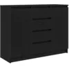 Image de vidaXL Buffet avec tiroirs chêne noir 100,5x35x76 cm bois d'ingénierie