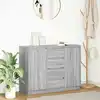 Image de vidaXL Buffet avec tiroirs sonoma gris 100,5x35x76cm bois d'ingénierie