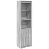 Image de vidaXL Buffet haut sonoma gris 50x35x180 cm bois d'ingénierie, armoire, armoire latérale, armoire de rangement haute, armoire de rangement