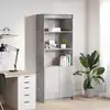 Image de vidaXL Buffet haut gris béton 70x35x180 cm bois d'ingénierie