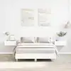 Image de vidaXL Cadre de lit sans matelas blanc 140x190 cm bois d'ingénierie