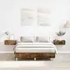 Image de vidaXL Cadre de lit sans matelas chêne fumé 140x190 cm bois ingénierie