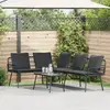 Image de vidaXL Ensemble de canapé de jardin 2 pc Noir polyrotin