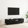 Image de vidaXL Meuble TV Noir 160 x 35 x 40 cm Bois d'ingénierie