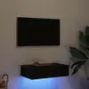 Image de vidaXL Meuble TV avec éclairage LED Chêne noir 60 x 35 x 15,5 cm