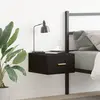 Image de vidaXL Cabinet de chevet mural avec tiroir Chêne noir 35 x 35 x 20 cm