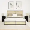 Image de vidaXL Cabinet de chevet 2 pc Chêne noir 35 x 39 x 55 cm
