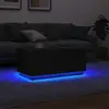 Image de vidaXL Table basse avec lumières LED chêne noir 90x49x40 cm