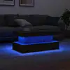 Image de vidaXL Table basse avec lumières LED chêne noir 90x50x40 cm