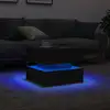 Image de vidaXL Table basse avec lumières LED chêne noir 50x50x40 cm