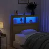 Image de vidaXL Armoire tête de lit avec LED chêne artisanal 100x17x102 cm