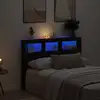 Image de vidaXL Armoire tête de lit avec LED chêne noir 140x17x102 cm