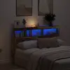 Image de vidaXL Armoire tête de lit avec LED vieux bois 160x17x102 cm