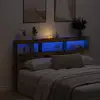 Image de vidaXL Armoire tête de lit avec LED vieux bois 180x17x102 cm