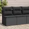 Image de vidaXL Salon de jardin avec coussins 2 pcs noir résine tressée acacia