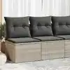 Image de vidaXL Salon de jardin 2 pcs avec coussins gris clair polyrotin acacia