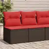 Image de vidaXL Salon de jardin avec coussins 2pcs marron résine tressée acacia