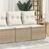 Image de vidaXL Salon de jardin avec coussins 2 pcs beige résine tressée acacia