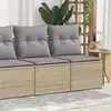 Image de vidaXL Salon de jardin avec coussins 2 pcs beige résine tressée acacia