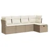Image de vidaXL Salon de jardin avec coussins 5 pcs beige résine tressée