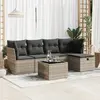 Image de vidaXL Salon de jardin 6 pcs avec coussins gris résine tressée