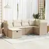 Image de vidaXL Salon de jardin avec coussins 6 pcs beige résine tressée