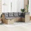 Image de vidaXL Salon de jardin avec coussins 6 pcs beige résine tressée