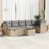 Image de vidaXL Salon de jardin avec coussins 8 pcs beige résine tressée