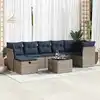 Image de vidaXL Salon de jardin 8 pcs avec coussins gris résine tressée