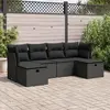 Image de vidaXL Salon de jardin 6 pcs avec coussins noir résine tressée