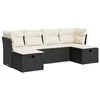 Image de vidaXL Salon de jardin 6 pcs avec coussins noir résine tressée