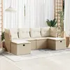 Image de vidaXL Salon de jardin avec coussins 6 pcs beige résine tressée