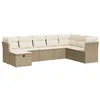 Image de vidaXL Salon de jardin avec coussins 8 pcs beige résine tressée