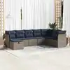 Image de vidaXL Salon de jardin 8 pcs avec coussins gris résine tressée